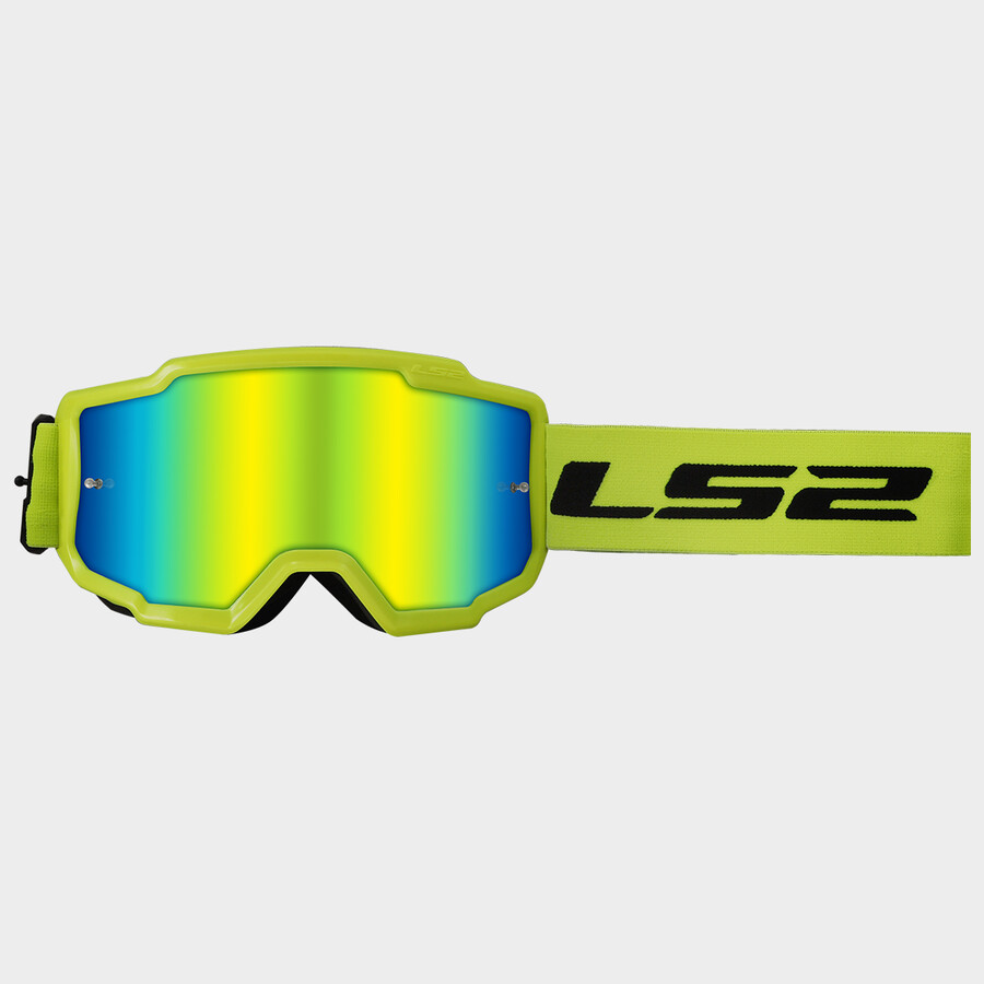 Masque LS2 Charger HV Jaune avec Visière iridium
