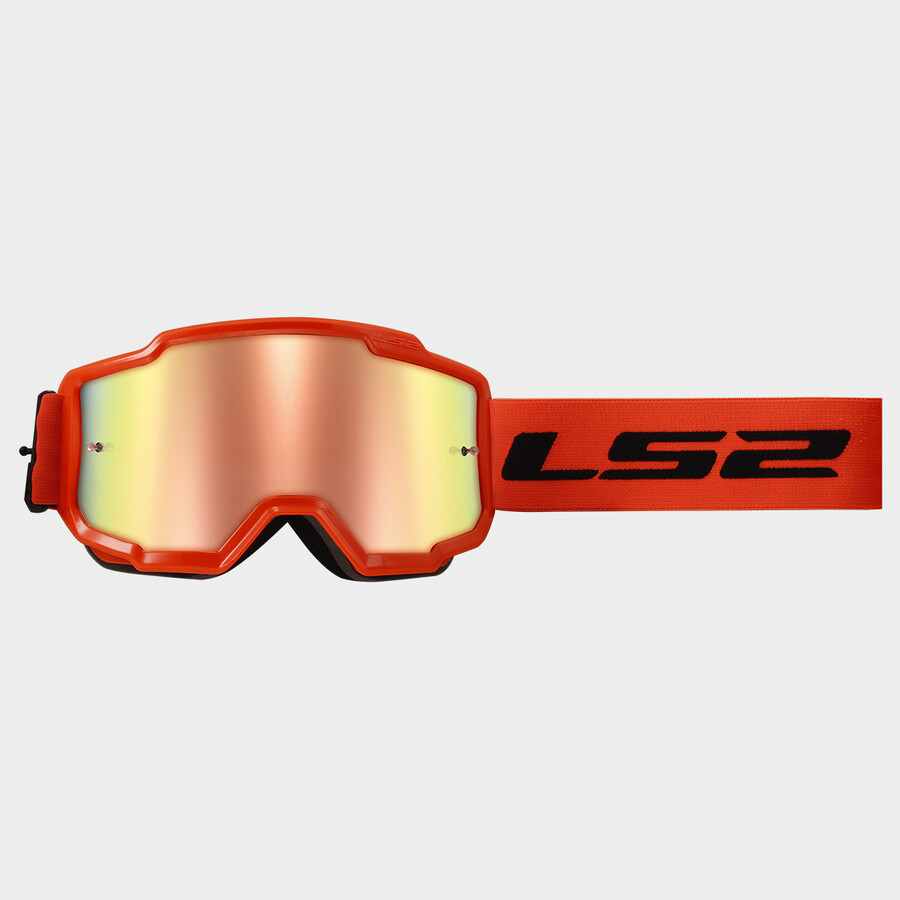 Masque LS2 Charger HV Orange avec Visière iridium